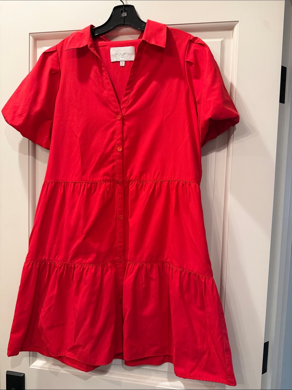Brochu Walker Red Tiered Button-Front Dress